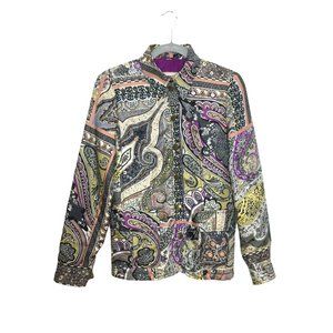 Etro S Silk Jacket Paisley Multicolor Lined A La Pucci Lightweight